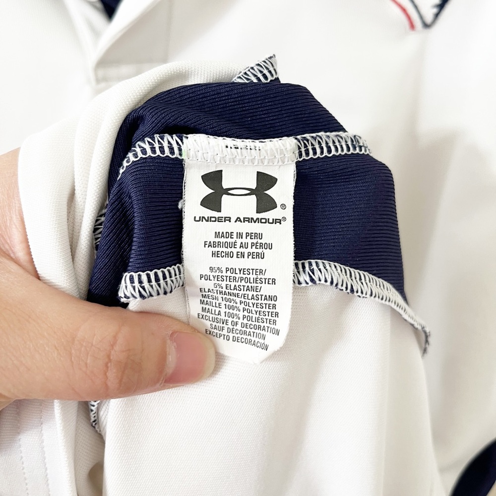 Under Armour Men's New England Patriots White Embroidered Polo Shirt Size Large - Picture 7 of 9